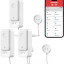 SwitchBot WiFi Water Leak Detector, Smart Water Sensor with 100dB Adjustable Alarm&App Alerts, IP67 Waterproof, Detector for Home with 3.28ft Sensing Cable, No Hub Required (Support 2.4G) (3, White)