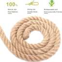 Heavy Duty Jute Rope - 1 Inch, 50 Feet, Natural Hemp for Crafts, Gardening, Bundling, Climbing, Hammock, Nautical, Tug of War, Railings, Home Decorating