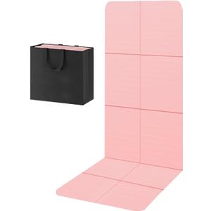 Yoga Mat for Travel, Non-Slip Yoga Mat, Exercise Mat 1/4" Thick Yoga Mat Foldable, Perfect for Pilates, Outdoor & Travel, TPE Anti-Slip Yoga Mat with Carry Bag (pink)