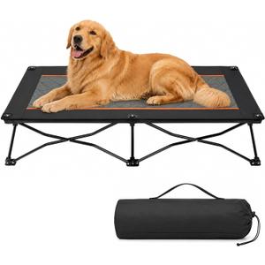Elevated Dog Bed for Large Dogs, Foldable Dog Cot Bed for Camping