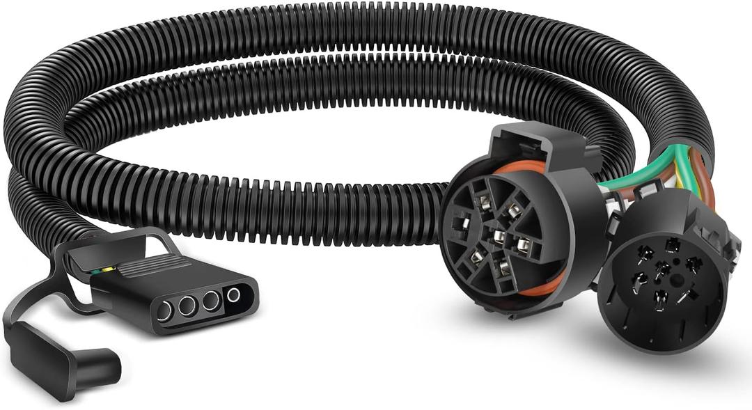 Nilight USCAR 7 Pin to 4-Pin Trailer Wiring Harness Standard 7 Way Plug for Tailgate Light Bar Adapter 41 Inches Wire for Factory Tow Package Vehicles with Uscar Socket