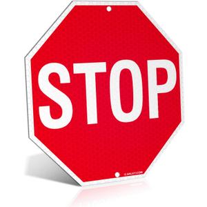 2 x ANLEY Stop Sign 12 X 12 In - Diamond Grade Reflective at Nights - 40 Mil Thick Rust-Free Aluminum - Easy Mounting - Street Road Slow Warning Metal Warning Signs Octagon Outdoor Use