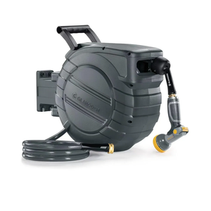 Retractable Garden Hose Reel 1/2 in x 65 ft, 2025 Upgraded Dual Ratchet Lock UV & Freeze Protection Brass Seal Slow Retraction Anti-Tangle Hose 180°Swivel Reinforced Scaffold Wall Mount