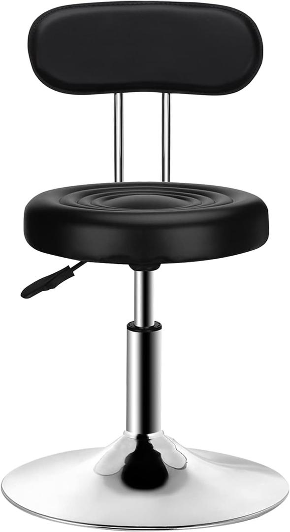 Home Office Chair Ergonomic Desk Chair Computer Chair Height Adjustable Mid Back Task Chair Multi-Purpose Office Desk Chair Barber Shop for Men Women Adults(Black with Backrest)