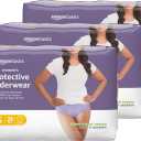 Amazon Basics Incontinence Underwear for Women, Protective, Disposable, Postpartum, Maximum Absorbency, Small, Lavender, 72 Count (3 Packs of 24)