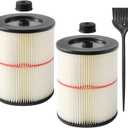 2 Pack Red Stripe Cartridge Filter Compatible with Craftsman 17816 9-17816 Wet Dry Vac fit 5 Gallon and Larger Vacuum Cleaner
