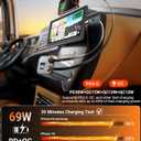 Coolpow Retractable Car Charger Adapter4 in 1 Fast ChargingRetractable Car Charger USB C Car Phone Charger USB C Cigarette Lighter Charger Adapter Car Charging Block Cube for iPhone 17 Pro Max 16 15 (Gray)