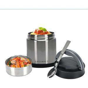Thermo Food Jar for Hot Food Adults 33.8OZ Soup Thermo Lunch Containers Wide Mouth Vacuum Insulated Stainless Steel Leakproof Bento Box with Spoon