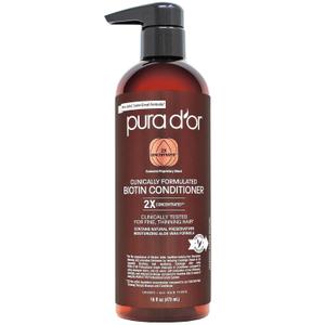PURA D'OR 16 Oz Clinically Formulated Biotin Conditioner - Daily Hair Care Routine For Thinning Hair - 2X Concentrated Herbal Blend Hair Thickening Products For Women & Men