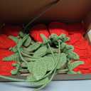 Shihanee 10 Pcs Valentine's Day Red Crochet Roses Bouquet, Handmade Knitted Flowers, Forever Artificial Roses Gift for Women Wife Mother Friend