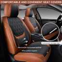 Car Seat Covers Full Set, Breathable Leather Automotive Front and Rear Seat Covers, Car Seat Protectors Full Set,Universal Automotive Vehicle Seat Cover for Most Sedan SUV Pick-up Trucks, Brown&Black