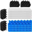 12 Pack Bio Foam Compatible with Fluval 406 & 407 Canister Filter, Filter Sponge Replacement Aquarium Filter Media for Biological Filtration, Including Blue White Black Filter Media Replacement Kit