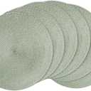 AHHFSMEI Round Placemats Set of 6 Heat Resistant Washable Non-Slip Woven Braided Table Mats for Dining Table Kitchen & Home Decor (Sage Green)