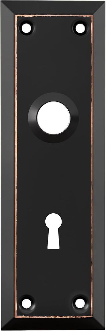 2 Pack Mortise Lock Door Plates for Interior Doors, Old Style Mortise Door Knob Replacement, Door Escutcheon Plates Oil Rubbed Bronze