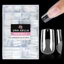 UNA GELLA Medium Square Gel Nail Tips Half Matte 312pcs Medium Square Gel Nails Full Cover False Acrylic Nails Tips for Press On Nails DIY Art Salon Nail Extensions, 12 Sizes