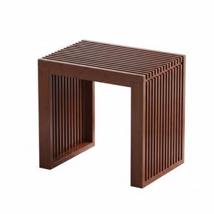 APRTAT Bamboo Dining Bench 17 Inch Indoor Wooden Shoe Benches for Entryway (Red Brown, 18 Inch, Pattern A)