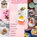 Jnnzzggu 50 Pack 4 oz Square Plastic Dessert Cups with Spoons,Clear Plastic Parfait Appetizer Cup Parfait Cups for Desserts,Appetizers,Ice Cream