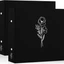 Lanpn Scrapbook Photo Album 12x12 2 Packs, Linen Cover Archival Acid Free Top Load 3 Ring Binder Folder Photo Book 12 x 12 with 30 Plastic Sleeves 60 Pages Black