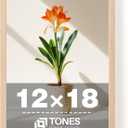 TONES FRAME DESIGN 12x18 Frame Natural Solid Wood Veneer 12 x 18 Frame with Shatterproof Plexiglass Wall Mounting Wooden Picture Frames 12x18 Poster Frame for Wall Display Home Decor, 12x18 - 1 Pack