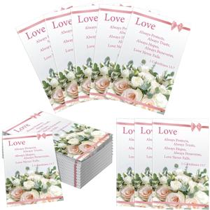 100 Pcs Wedding Church Bulletins Bulk Love Always Protects Church Wedding Paper Bulletins 8.5" x 11" Expanded Ceremony Program Cover