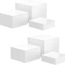 NIUBEE Buffet Risers 6PCS Acrylic: Food Display Risers for Buffet Table Cake Jewelry Figures Show - Cube Dessert Table Display Nesting Riser with Hollow Bottoms 6"x7"x8"(White)