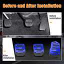 Ziciner 3PCS Non-Slip Car Pedal Pads, Manual Gearbox Gas Pedal Brake Pedal Cover, Aluminum Alloy Brake Gas Clutch Pedal Kits, Universal Replacement Accessories for Car SUV ATV (Blue&Manual)