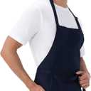 Chef Works Unisex Three Pocket Apron, Navy Blue