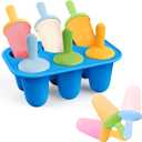 Lamesa Popsicles Molds Silicone, 6 Pieces BPA-Free Ice Pop Mold, Reusable Mini Toddler Popsicle Molds with Sticks, Homemade Small Popsicle Mold for Kids (Blue)