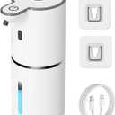 Automatic Liquid Soap Dispenser Touchless, USB Rechargeable Smart Hand Soap Dispenser, 6-Level Adjustable, 12.8oz/380mL Wall Mounted for Bathroom Kitchen Dish Soap-White