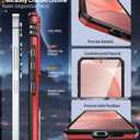 Case for Galaxy S24 Plus/S25 Plus with 360 Spin Stand [Magnetic Ring Stand] [Sliding Camera Cover] Military Grade Lens Protection Case for Samsung S24 Plus/S25 Plus 6.7", Red