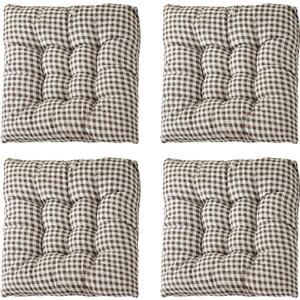 XJHKG Non Slip Kitchen Seat Cushions, Square Dining Chair Pads with Ties, Set of 4(B-20,50x50cm)