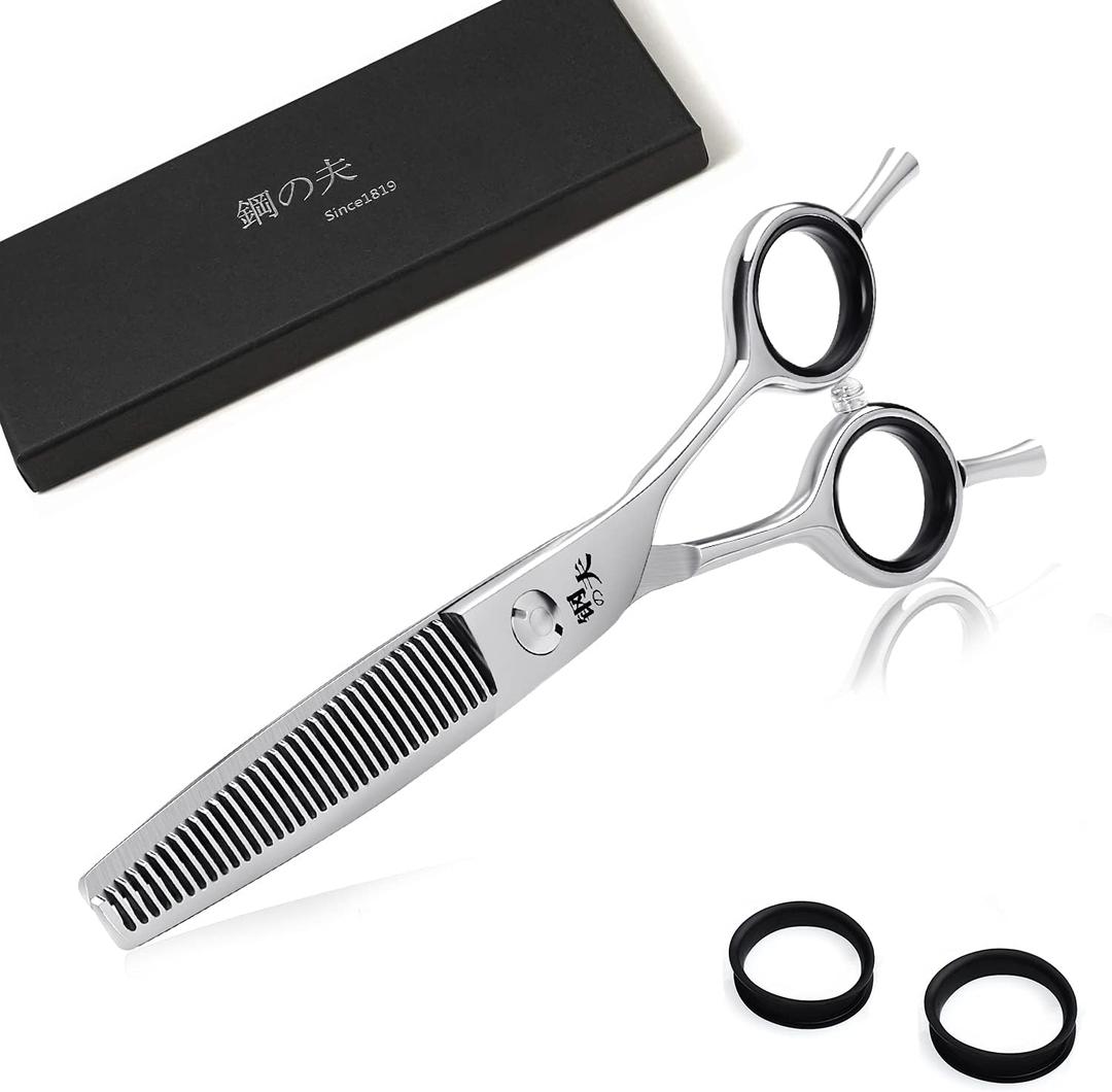 Hair Cutting Scissors Professional Sharp Barber Shears Salon Thinning/Texturizing Scissors 6 Inch Hairdressing Scissors for Women Men Japanese Stainless Steel with Fine Adjustment Screw