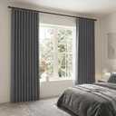 SHINELAND Drak Gray 120 Inches Long 2 Panels Set Thermal Insulated Room Darkening Curtains,Back Tab/Rod Pocket Dark Grey Blackout Curtains for Living Room Bedroom