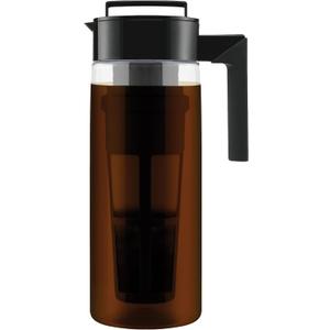 Takeya Tritan Cold Brew Coffee Maker - Airtight Pitcher with Leak-Free Lid - BPA-Free Cold Brew Maker with Silicone Handle - Dishwasher-Safe Pitcher for Homemade Cold Brew - 2 Quart, Black