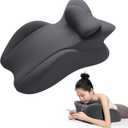 Memory Foam Wedge Pillow, Prone Pillow for Headboard and Bed Reading, Multifunctional Ergonomic Support for Back Pain, Acid Reflux, Sitting Up - Back Cushion with Removable Cover, Vacuum Packed (Dark Gray)