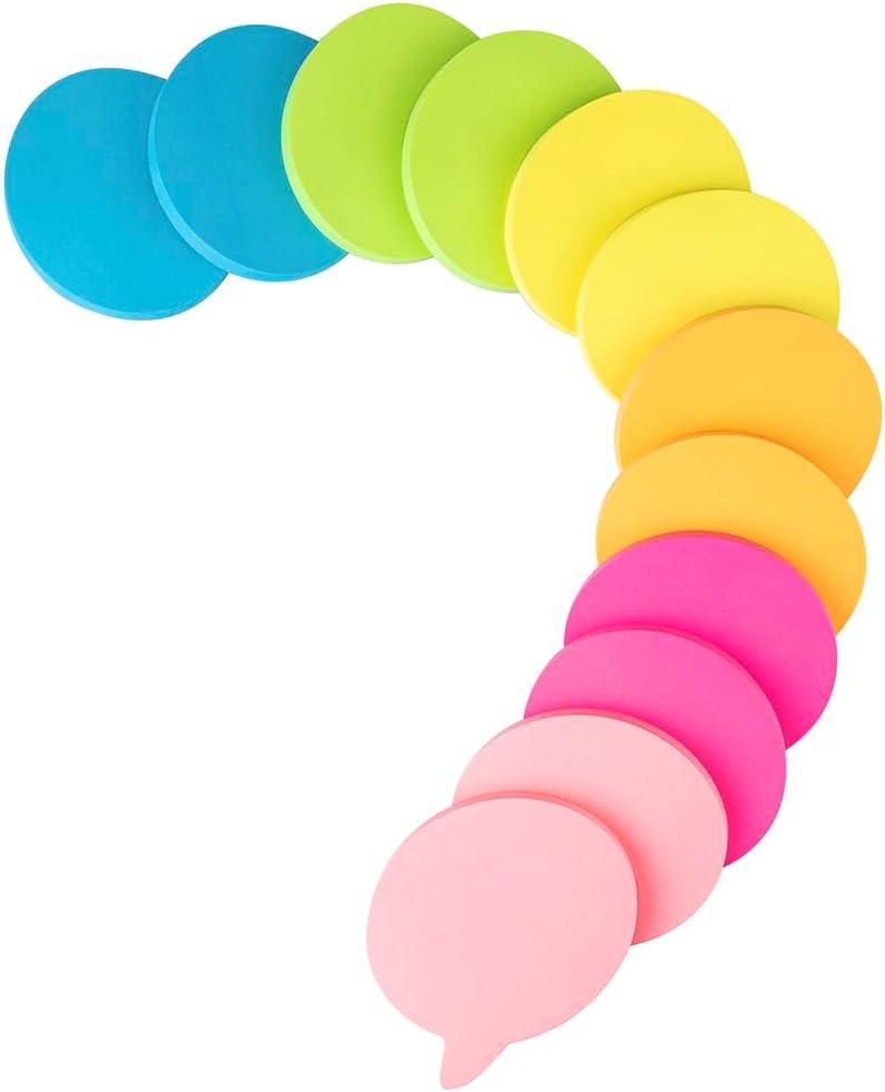 2 x (12 Pads) Bubble Sticky Notes 3x3 Inches,Cute Bright Colors Self-Stick Pads, Easy to Post for Home, Notebook, 72 Sheets/pad