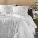 Bed Set, Blanket White 100" x 88", Pillowcases Set of 2 White 40" x 24"