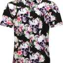 SheLucki Hawaiian Shirt for Men, Unisex Summer Beach Casual Short Sleeve Button Down Shirts, Printed Palmshadow Clothing (Blue, L)