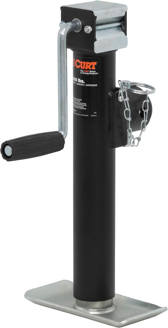 CURT 28321 Weld-On Pipe-Mount Swivel Trailer Jack, 3, 000 lbs. Support Capacity and 2, 000 lbs. lift capacity , 10 Inches Vertical Travel