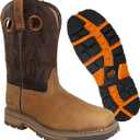 Wolf Genuine Leather Mens Work Boots - Insulated, Oil & Slip Resistant Construction Work Boots Men (5, Light Brown Soft Toe)