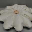 Flower Pillow Cushion Round Decorative Throw Pillow 15.7 Velvet Flower Shaped Pillow for Sofa Couch Vanity Chair Bed (White)