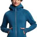 THE GYM PEOPLE Women's Zip Up Hoodies Fleece Workout Jackets Sweatshirts with Pockets Thumb Hole Size L
