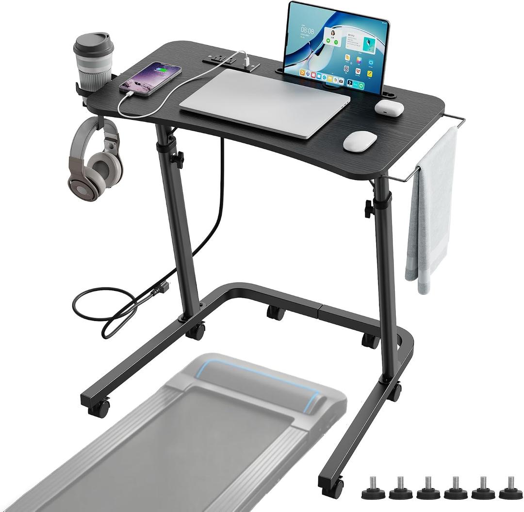 Adjustable Height Standing Desk for Walking Pad, Treadmill Desk with Wheels, 27.58 x 15.74 x 29 inches