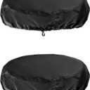 QWORK Drum Cover for 55 Gallon Industrial Barrel, 2 Pack High Density Nylon Oxford Fabric Covers with Excellent Waterproof Performance and Stretchable Adjustable Drawstring