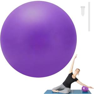 Small Pilates Ball 9 Inch Small Exercise Ball Mini Workout Yoga Balls for Gym Yoga, Core Training, Fitness, Workout, Stability, Improves Balance (Purple)