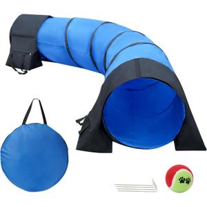 10 ft Dog Agility Tunnel with Sandbags for Training