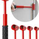 Upgraded Hinge Gap Adjustment Wrench Set, Heavy Door Hinge Adjustment Tool, 4 PCS Hinge Gap Adjusting Wrench, Tools used to adjust the gap between door chains and align door frames (Red - Unthreaded)