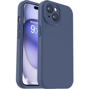 Vooii Compatible with iPhone 15 Plus Case, Upgrade Liquid Silicone [Enhanced Camera Protection] [Soft Anti-Scratch Microfiber Lining] Shockproof Phone Case for iPhone 15 Plus 6.7 inch - Navy Blue