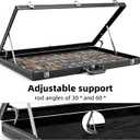 Portable Card Show Display Case 34"x22", Aluminum Trade Show Display Case with Acrylic Side & Handle & Support Rod, Large Lockable Tabletop Showcase for Baseball Sports Graded Cards