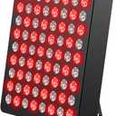 Red Light Therapy for Face and Body, High Power 850nm Near Infrared & 660nm Red Light Panel, 80 LED Lamps, Remote Control with 5 Intensity Levels, 360 Rotating Base